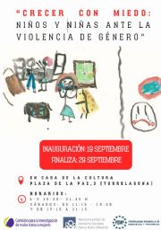 Ver imagen de La exposición ‘’Crecer con miedo: niños y niñas ante la violencia de género’’ llega a LA MANCOMUNIDAD DE SERVICIOS SOCIALES SIERRA NORTE. PODRÁ VISITARSE EN EL MUNICIPIO DE TORRELAGUNA