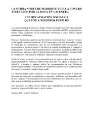 LA SIERRA NORTE DE MADRID SE VUELCA CON LOS AFECTADOS POR LA DANA EN VALENCIA